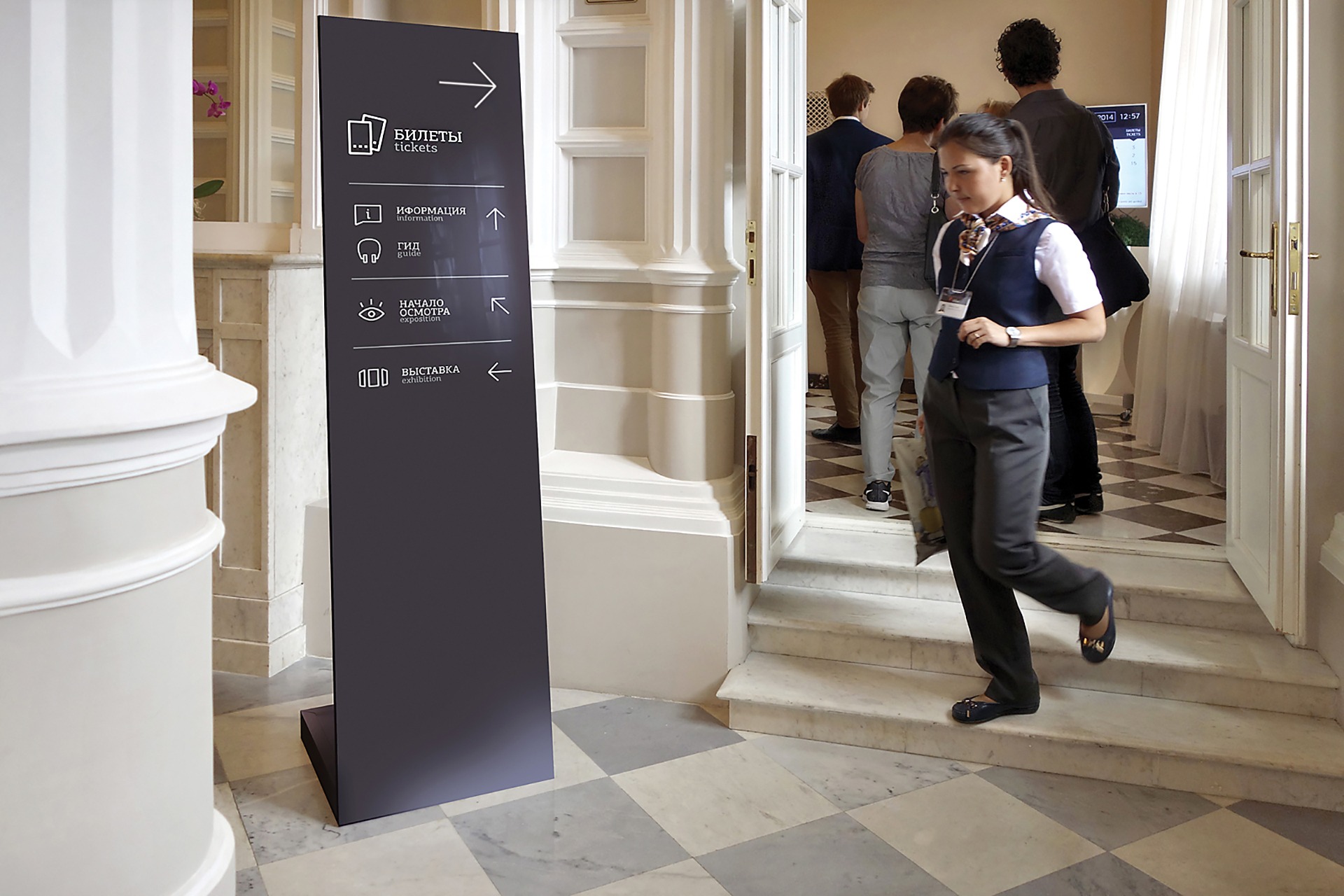 Музей Фаберже, wayfinding systems, Signage System, icon design, система навигации, навигационный стенд, Аsgard, система навигации