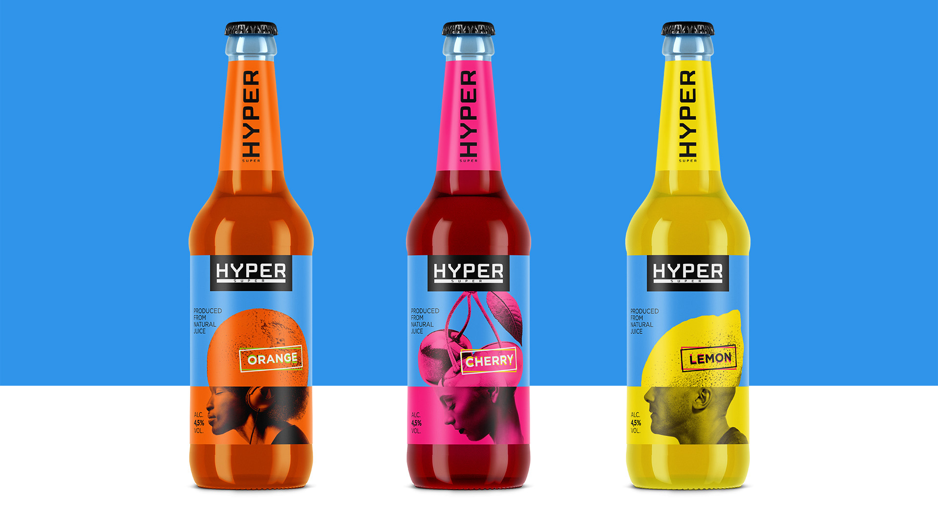 Hyper, напиток, Asgard Branding, Асгард Брендинг, упаковка, брендинг, апельсин, вишня, лимон, голова, оранжевый, магента, напиток, Hyper, magenta, head, design, packaging, Asgard branding, HomoFructus