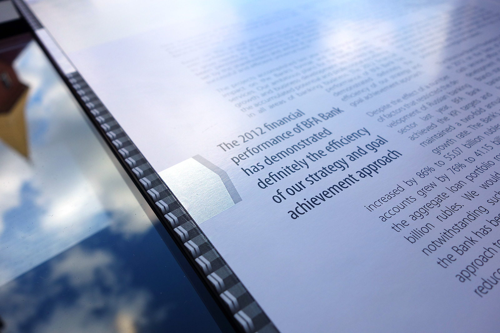 Asgard Branding, annual report, page design, print, print media, interactive, BFA Bank, годовой отчет банка БФА за 2012 год, website