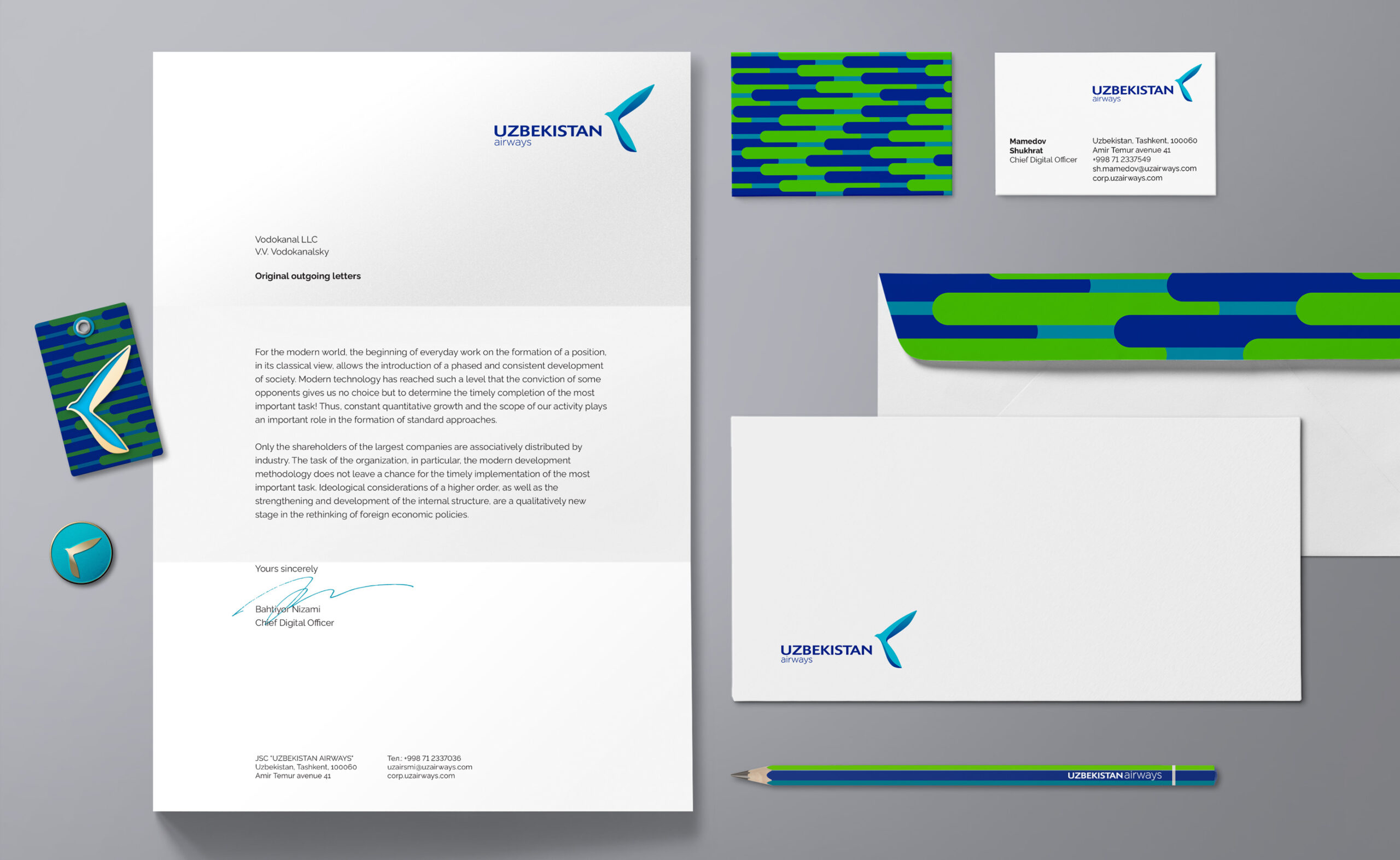 Corporate identity, logo design, airline branding, uzbekistan airways, company documents, blank design, pins, дизайн значков