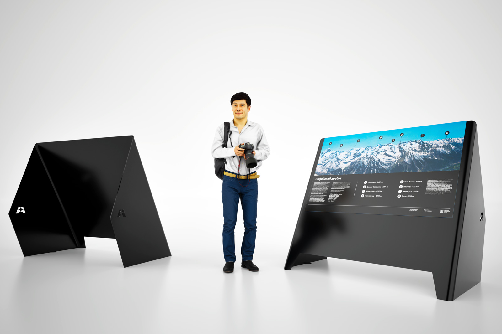 курорт Архыз, промышленный дизайн, стойка информации, карта, 3d-модель, 3d, средовые объекты