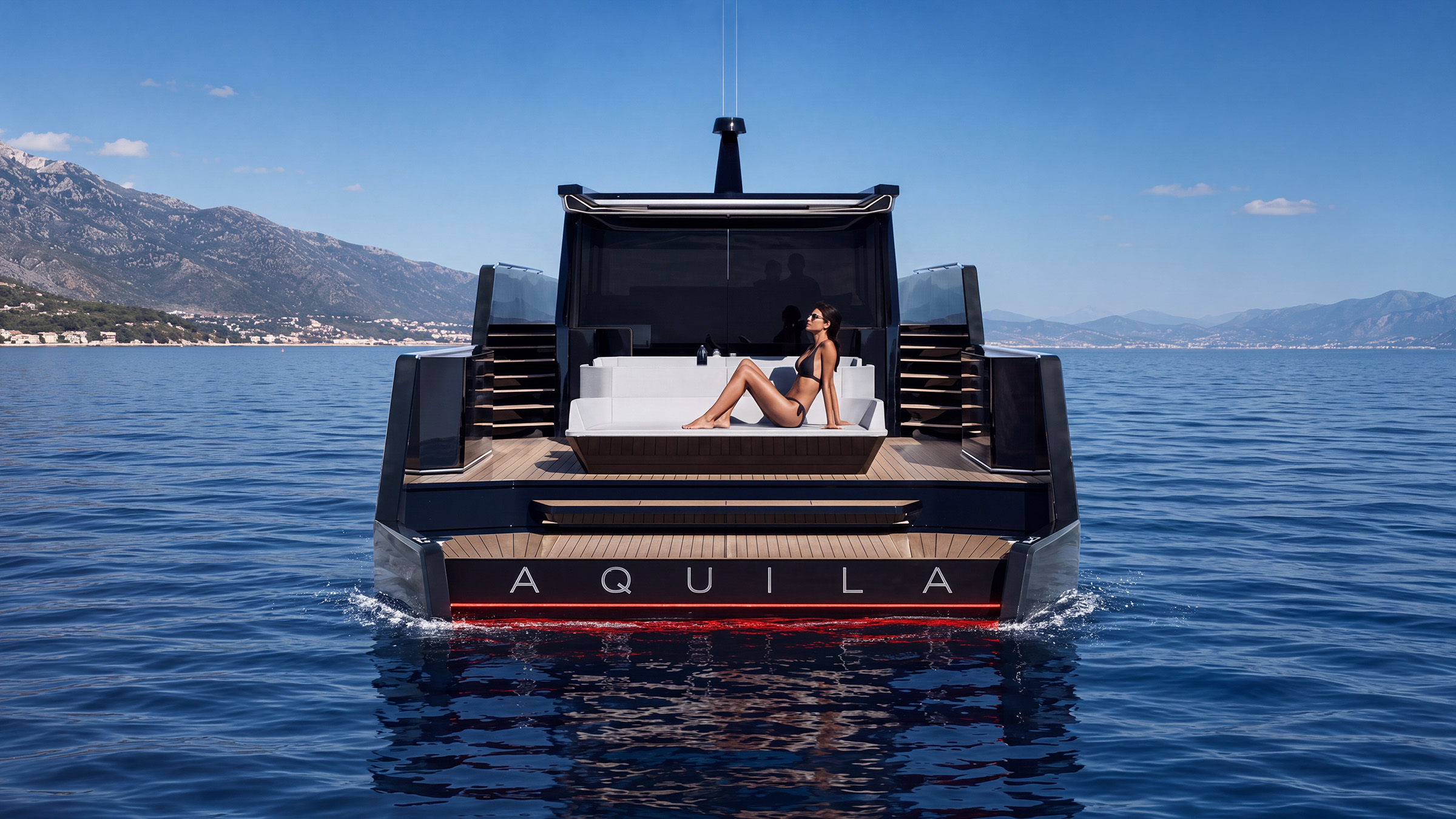 Дизайн моторной яхты, яхта AQUILA, 3d модель, модель яхты, модель моторной яхты, дизайн яхты, прототипирование яхты, моделинг яхты, визуализация яхты, промышленный дизайн