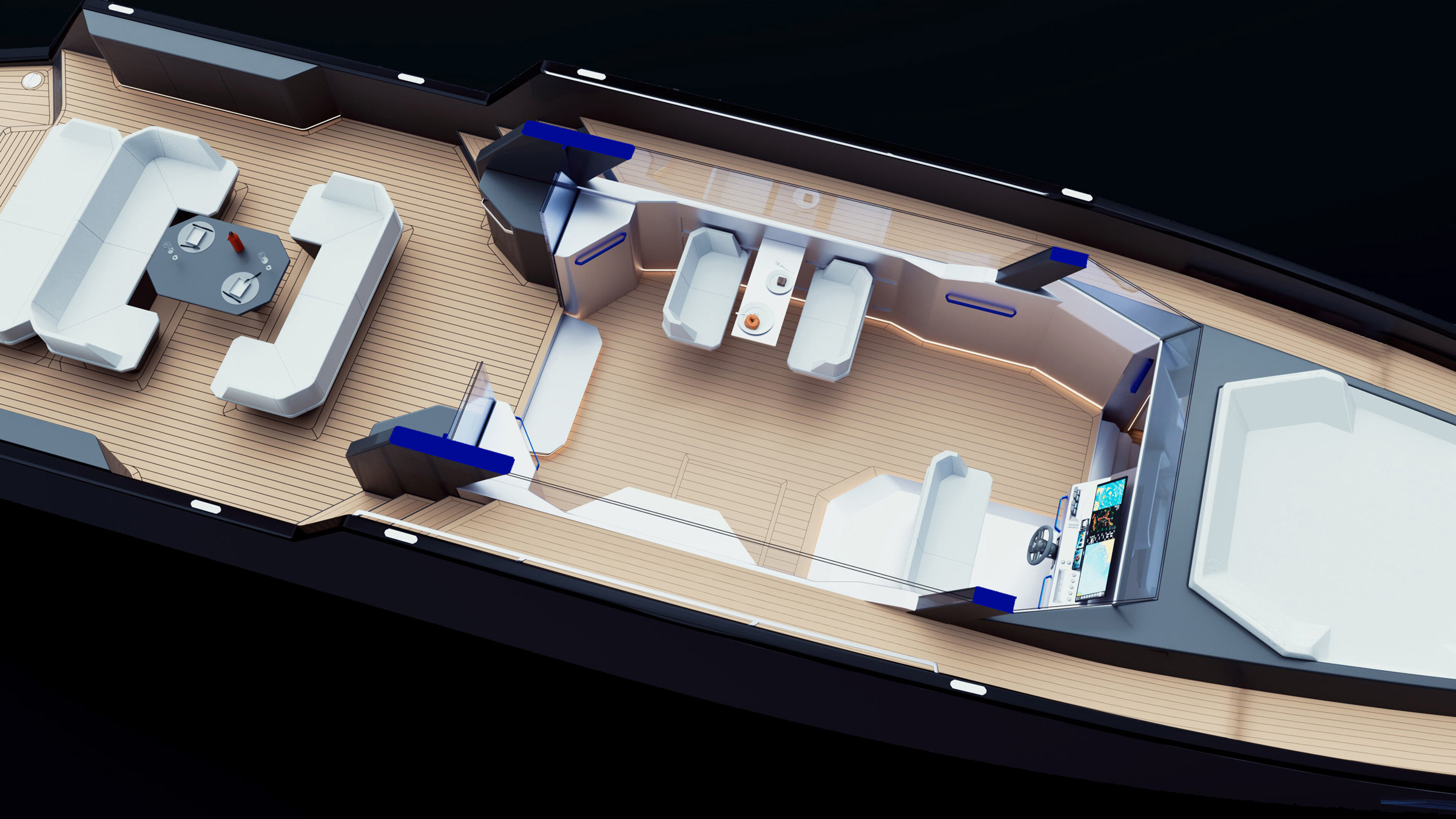 Дизайн моторной яхты, яхта AQUILA, 3d модель, модель яхты, модель моторной яхты, дизайн яхты, прототипирование яхты, моделинг яхты, визуализация яхты, интерьер, дизайн интерьера, дизайн интерьера яхты, промышленный дизайн