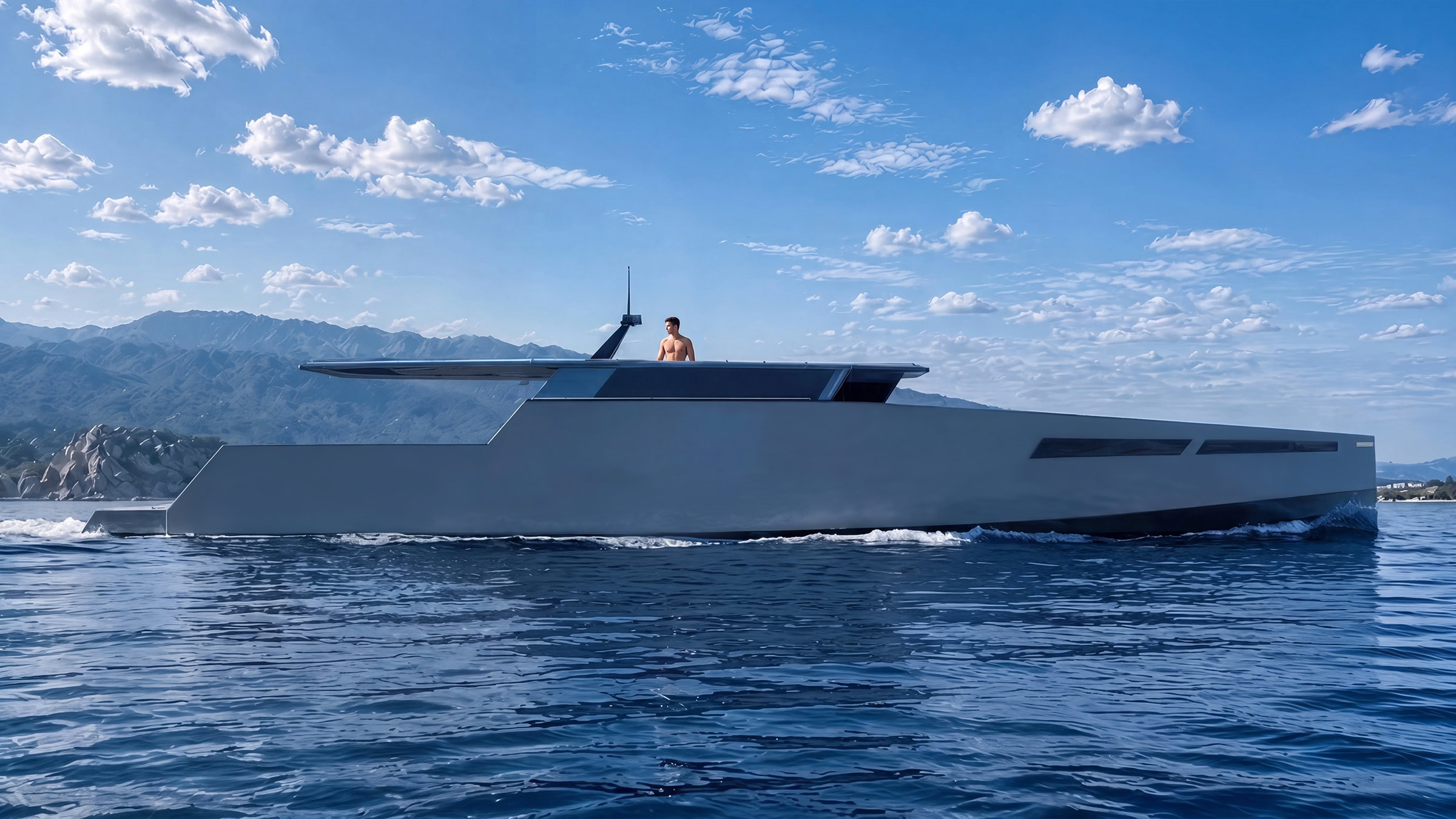 Дизайн моторной яхты, яхта AQUILA, 3d модель, модель яхты, модель моторной яхты, дизайн яхты, прототипирование яхты, моделинг яхты, визуализация яхты, промышленный дизайн